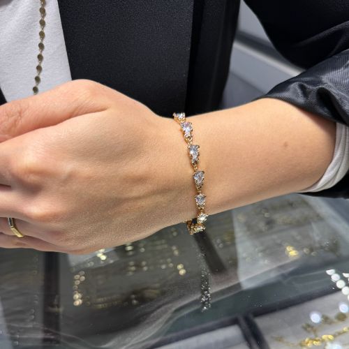 Mila Rose Gold Xuping Zikzak Taşlı Bileklik