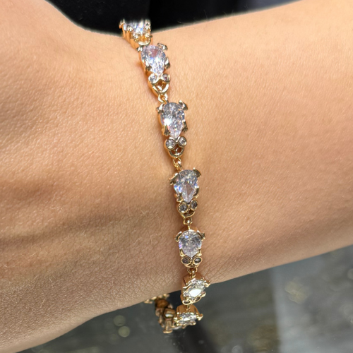 Mila Rose Gold Xuping Zikzak Taşlı Bileklik