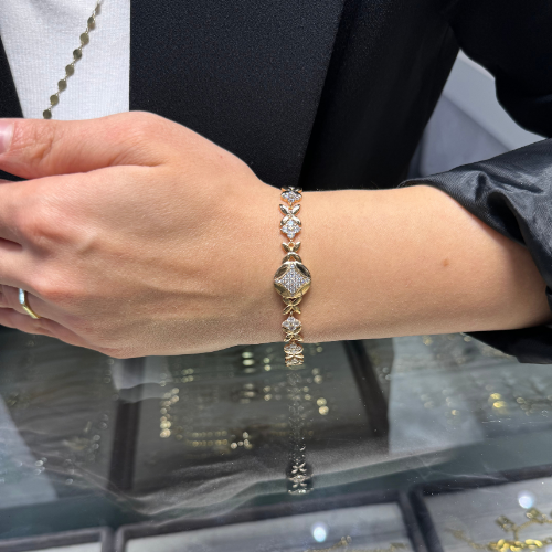 Mila Rose Gold Ortası Yarı Taşlı Bileklik