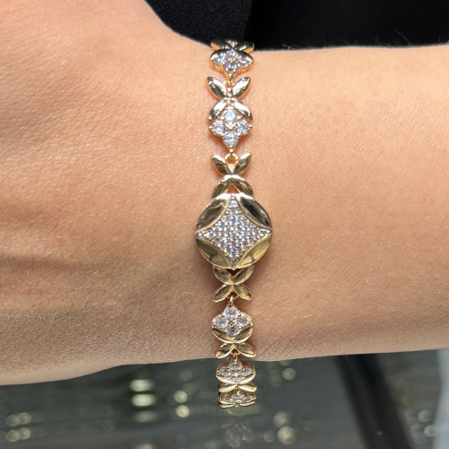 Mila Rose Gold Ortası Yarı Taşlı Bileklik
