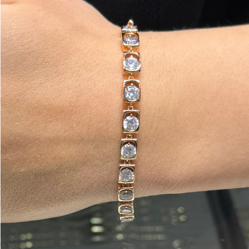 Mila Rose Gold Oval Taşlı Xuping Bileklik