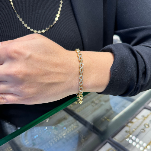 Mila Rose Gold Taşlı Sonsuzluk Xuping Bileklik
