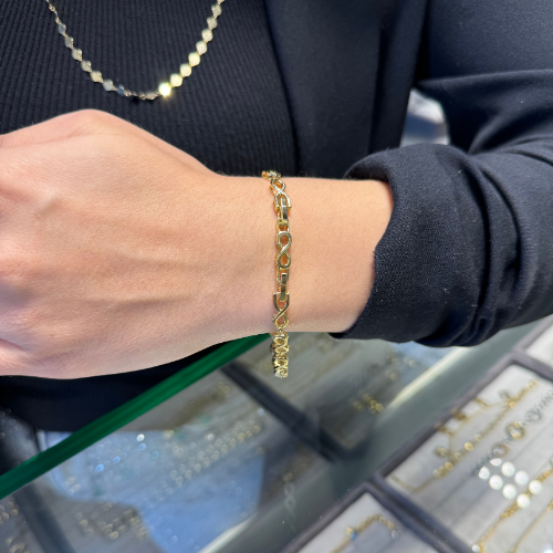 Mila Rose Gold Taşlı Sonsuzluk Xuping Bileklik
