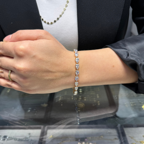 Mila Rose Gold Damla Taşlı Xuping Bileklik