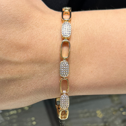 Mila Rose Gold Taşlı Taşsız Dikdörtgen Xuping Bileklik