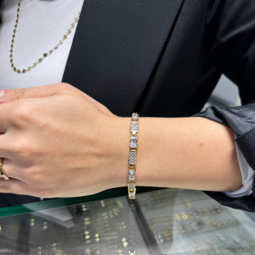 Mila Rose Gold Ara Tüm Taşlı Xuping Bileklik