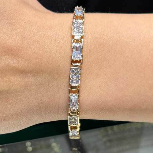 Mila Rose Gold Ara Tüm Taşlı Xuping Bileklik
