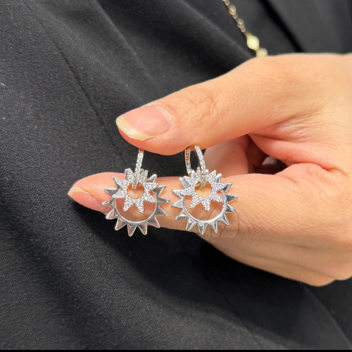 Mila Xuping Güneş Model Beyaz Küpe