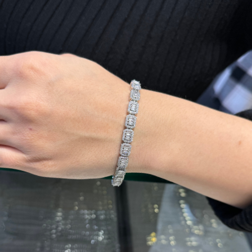 Mila Özel Zirkon Silver Rengi Geniş Bağet Bileklik