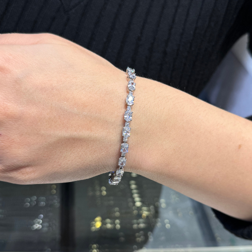 Mila Çelik Xuping Silver Rengi Markiz Taşlı Bileklik