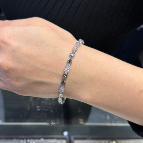 Mila Çelik Xuping Silver Rengi Markiz Taşlı Bileklik