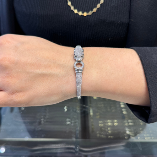 Mila Özel Zirkon Serisi Jaguar Silver Rengi Kelepçe