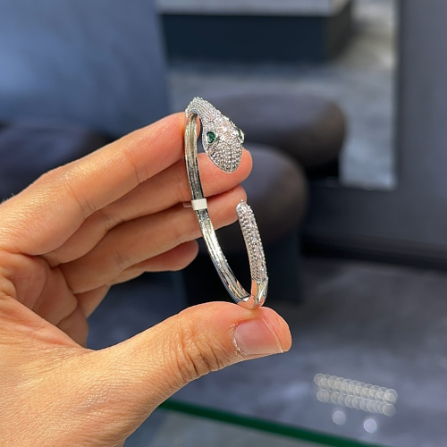 Mila Özel Zirkon Serisi Silver Renk Yılanlı Kelepçe
