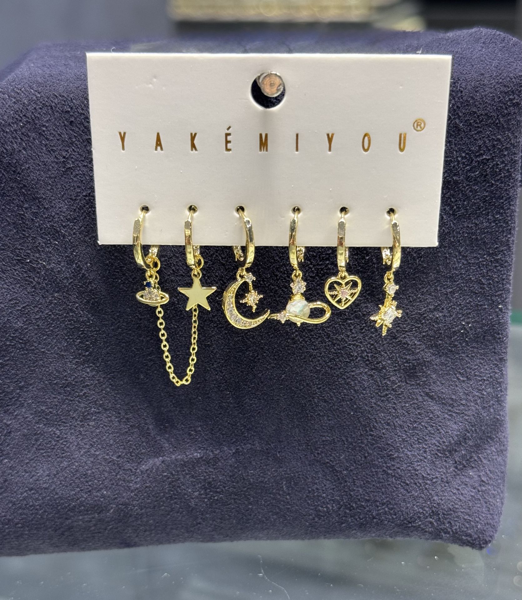 Mila 14 Ayar Rengi Hilal Mix Model 6lı Set Küpe