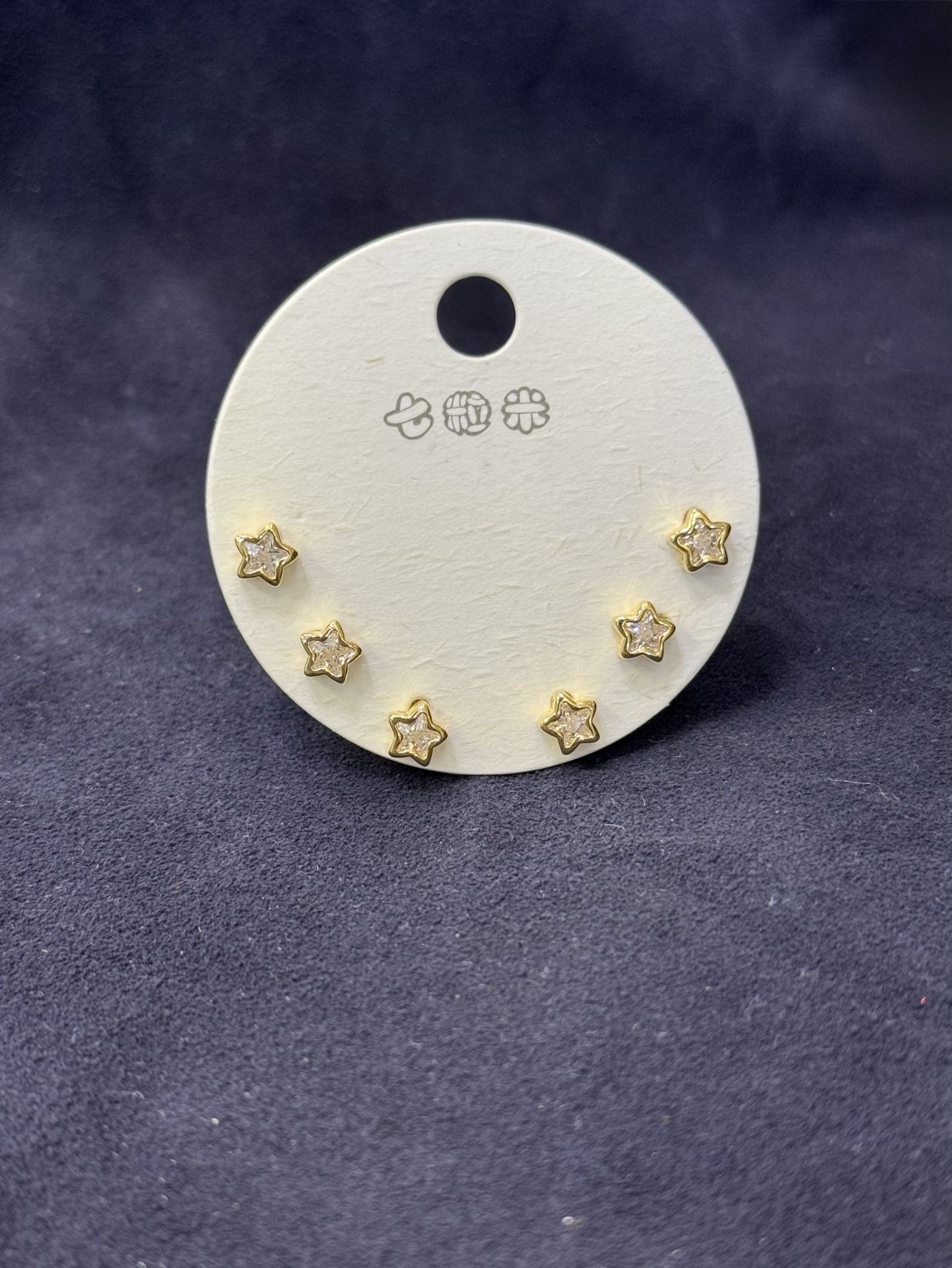 Mila 14 Ayar Rengi Gold Yıldız Tektaş Model 6lı Set Küpe
