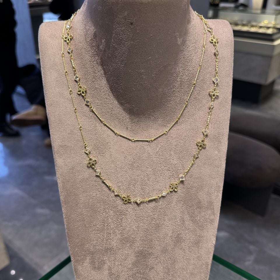 Mila 14 Ayar Rengi 90 cm Çiçek Model Kolye
