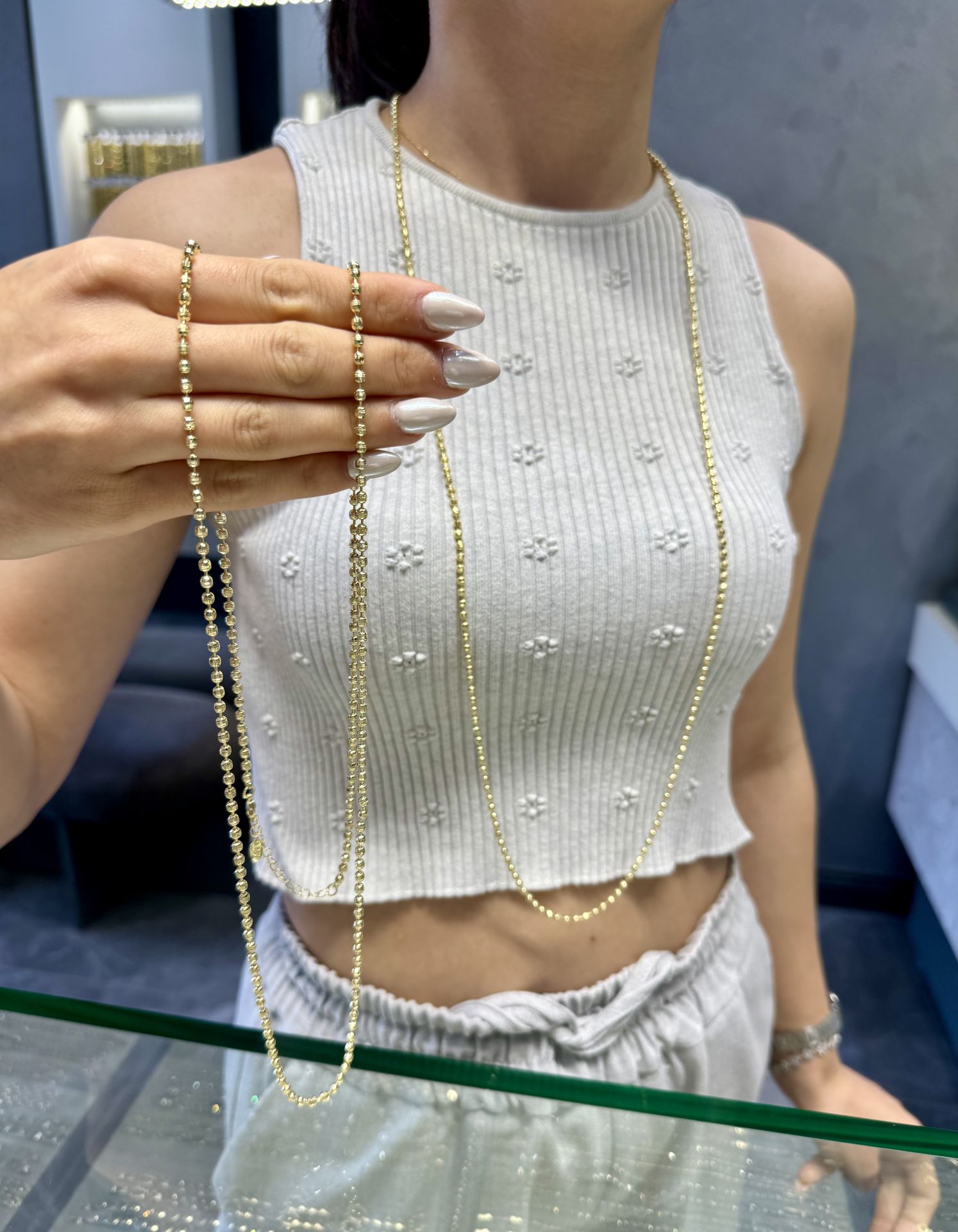 Mila 14 Ayar Rengi 90cm Dorika Toplu Model Kolye