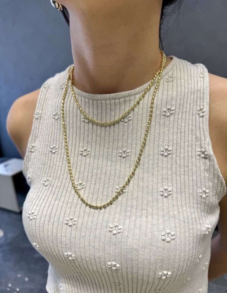 Mila 14 Ayar Rengi 90cm Dorika Toplu Model Kolye