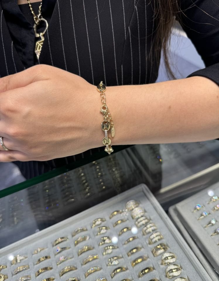 Mila 14 Ayar Rengi Düğme Model Bileklik