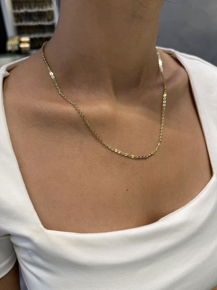 Mila 14 Ayar Rengi Kalemli Forse Model Kolye